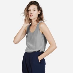 Everlane silk tank in slate grey - Small
